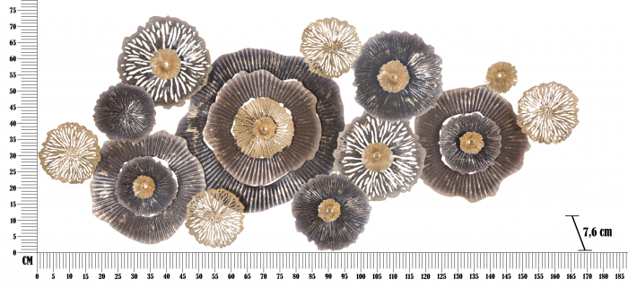 Decoratiune de perete Browny - A -, Fier, Multicolor, 73.5x167,6x7.6 cm [6]