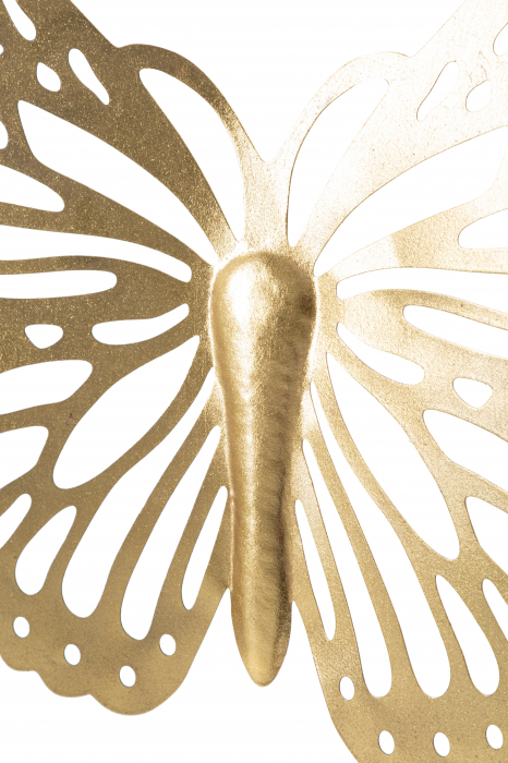 Decoratiune de perete Butterflies, Fier, Auriu, 35x43x2 cm [3]