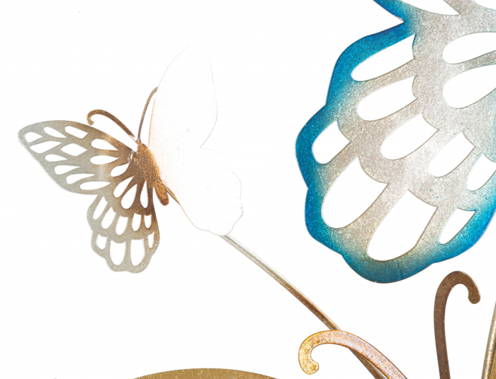 Decoratiune de perete Butterflies, Fier, Multicolor, 115x59.5x4 cm [3]