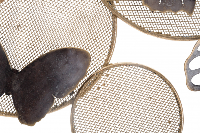 Decoratiune de perete Butterfly, Fier, Multicolor, 38x66x5 cm [2]