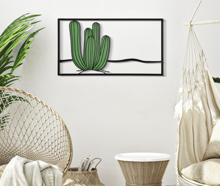Decoratiune de perete cactus 60x1.3x33 cm [5]