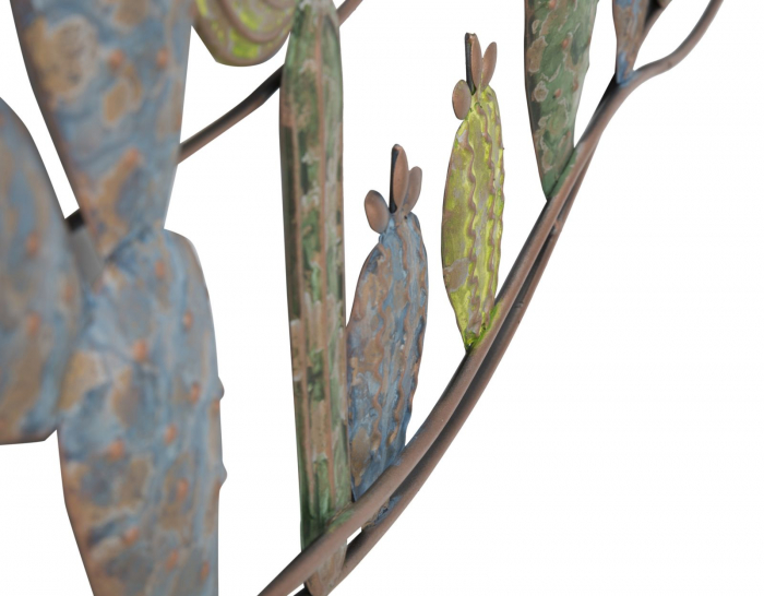 Decoratiune de perete cactus, fier, Multicolor, 90X2,5X64 cm [5]