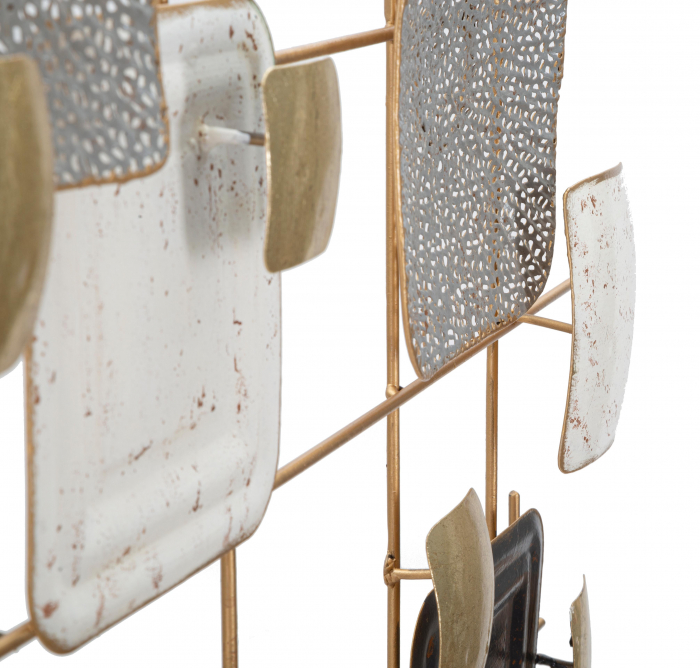 Decoratiune de perete Cubes, Fier, Multicolor, 80x80x5 cm [3]