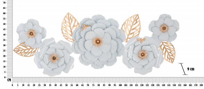 Decoratiune de perete Décor, Fier, Alb/Auriu, 60x158x9 cm [6]