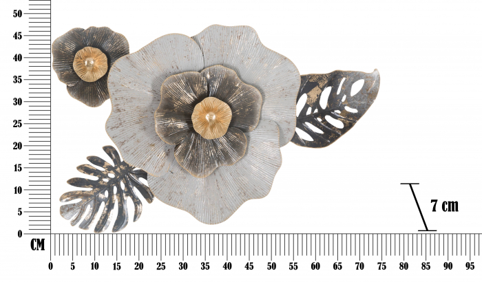 Decoratiune de perete Edy - B -, Fier, Multicolor, 47.6x74,9x7 cm [6]