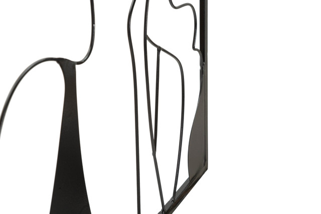 Decoratiune de perete Elegant -A-, Fier, Negru, 80x60x1 cm [10]