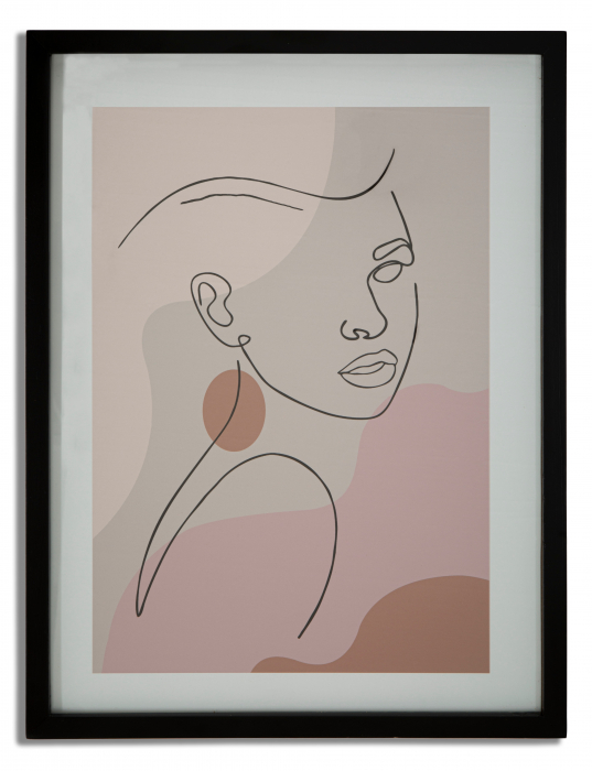 Decoratiune de perete Face -C-, MDF/Sticla, Multicolor, 47x35x2 cm [5]