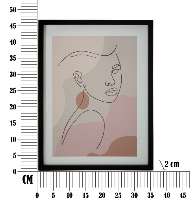 Decoratiune de perete Face -C-, MDF/Sticla, Multicolor, 47x35x2 cm [6]