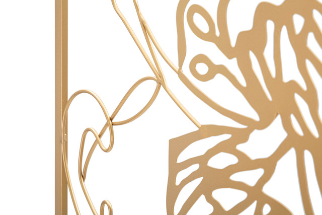 Decoratiune de perete Face, Fier, Auriu, 80x60x1 cm [10]