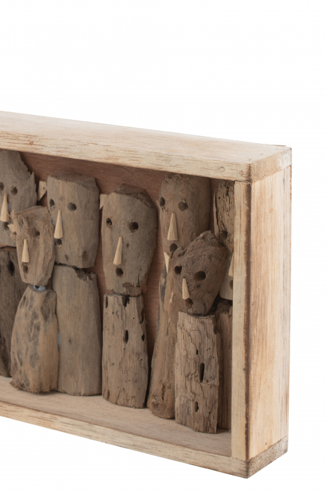 Decoratiune de perete Family Masks, Lemn, Natural, 54.5x23x6 cm [2]