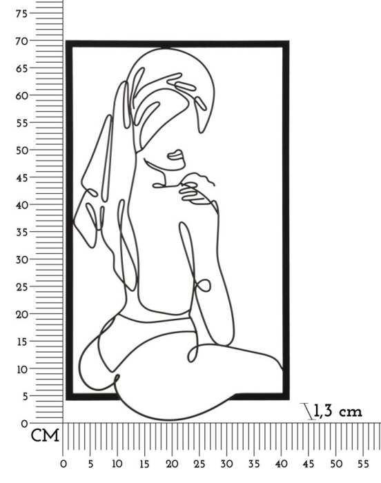 Decoratiune de perete femeie cm 40x1,3x70 [6]