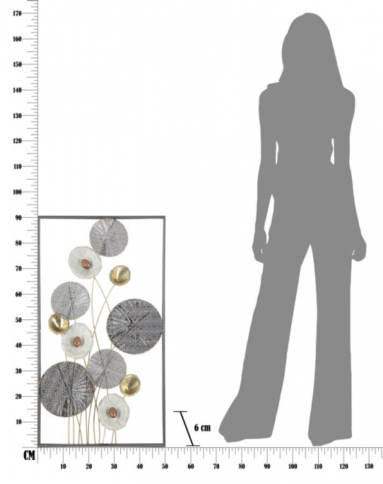 Decoratiune de perete, fier, multicolor, 50X6X90.5 cm [8]
