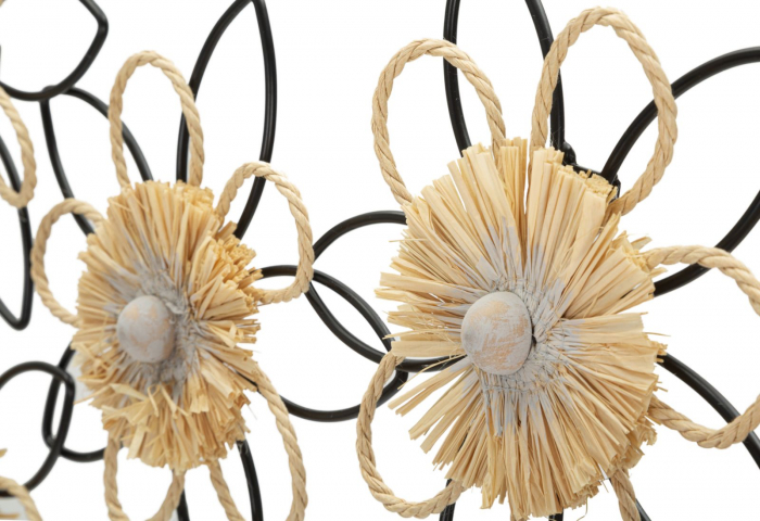 Decoratiune de perete, Fier/Rafie Flow 60X4X35 cm [2]