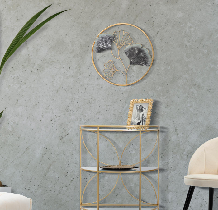 Decoratiune de perete Flower Simple, Fier, Multicolor, 45.5x45.5x3.5 cm [1]