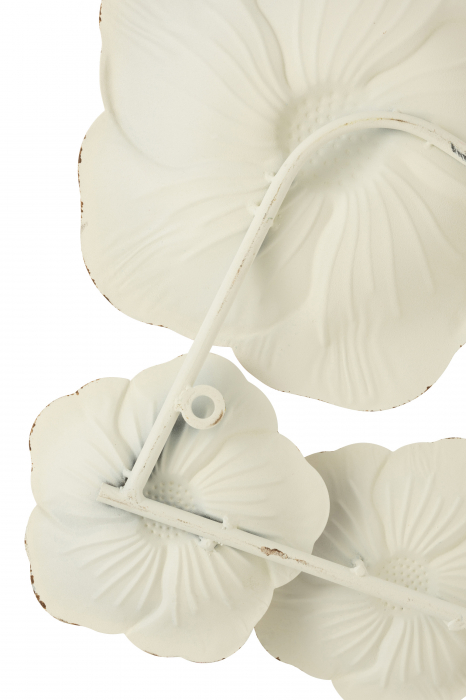 Decoratiune de perete Flowers, Metal/Fier, Roz/Alb, 103x61x4.5 cm [4]