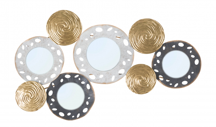 Decoratiune de perete Gloty -C-, Fier/MDF/Oglinda, Multicolor, 54,5x91x4,5 cm [2]