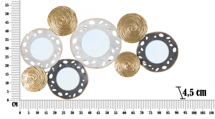 Decoratiune de perete Gloty -C-, Fier/MDF/Oglinda, Multicolor, 54,5x91x4,5 cm [6]