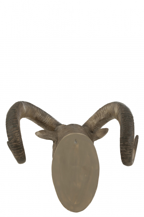 Decoratiune de perete Goat Head, Rasina, Maro, 28x48x22 cm [3]