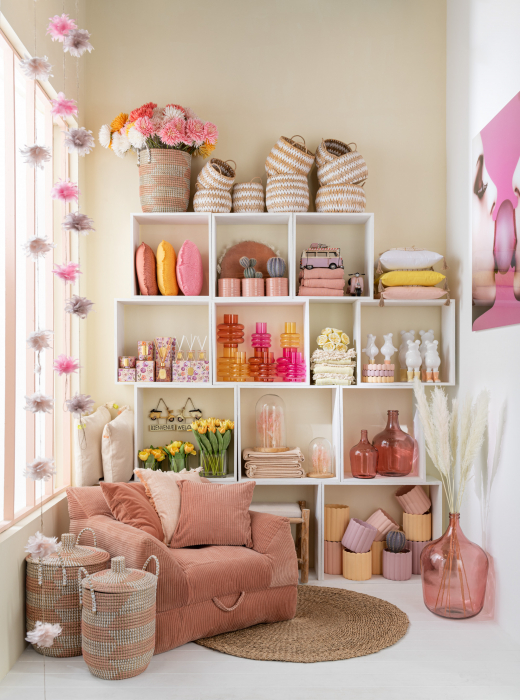 Decoratiune de perete Gum, Sticla, Fuchsia, 110x2x110 cm [3]