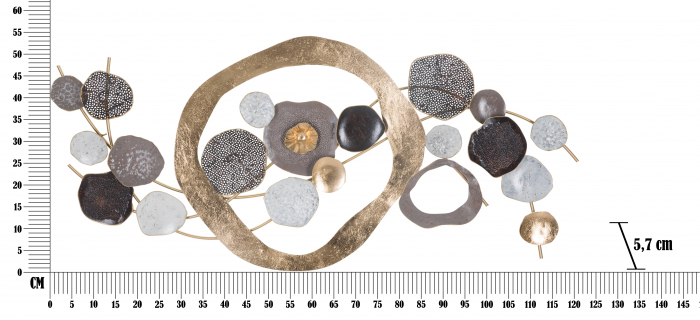 Decoratiune de perete Indry, Fier, Multicolor, 54.6x121x5.7 cm [6]