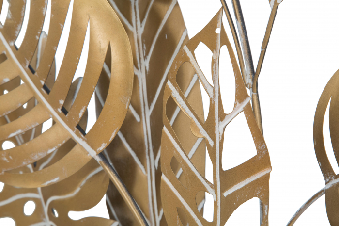 Decoratiune de perete Jungle Ret, Fier, Auriu, 80x60x6.5 cm [4]
