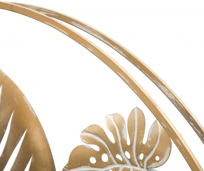 Decoratiune de perete Jungle Round, Fier, Auriu, 80x80x6.5 cm [3]
