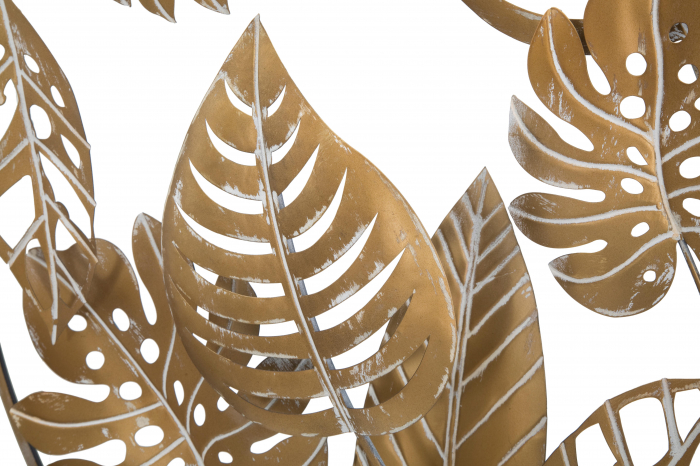 Decoratiune de perete Jungle Round, Fier, Auriu, 80x80x6.5 cm [4]