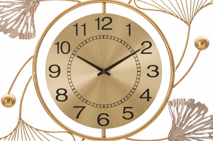 Decoratiune de perete cu ceas Leavy , Fier, Multicolor, 102x52.5x3.5 cm [4]