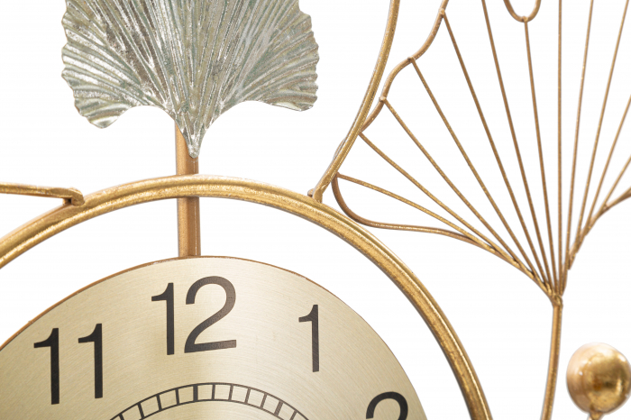 Decoratiune de perete cu ceas Leavy , Fier, Multicolor, 102x52.5x3.5 cm [3]