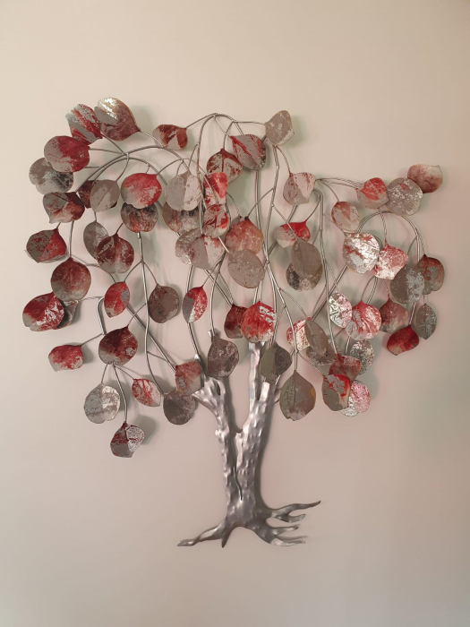 Decoratiune de perete LOVE TREE, metal, 80x10x72 cm [6]