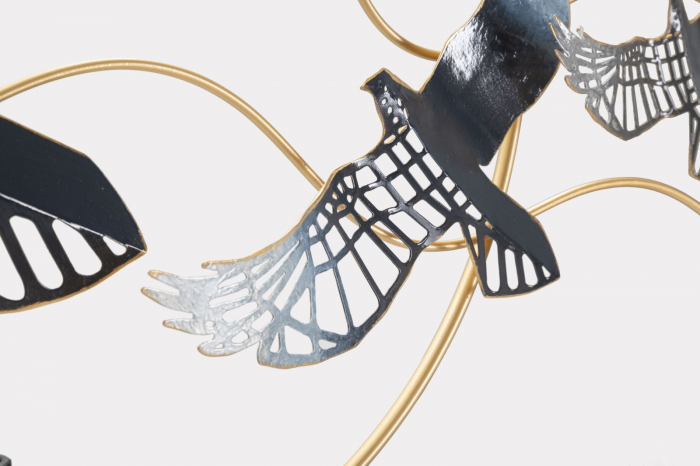 Decoratiune de perete, Metal, Pasăre 91X7X50 cm [3]