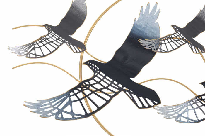 Decoratiune de perete, Metal, Pasăre 91X7X50 cm [2]