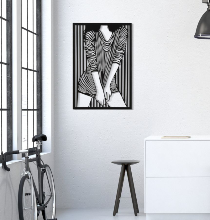 Decoratiune de perete modern 40x1,3x60 cm [5]