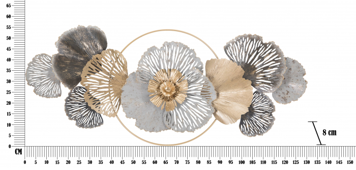 Decoratiune de perete Poxy - A -, Fier, Multicolor, 55.9x130,8x8 cm [6]