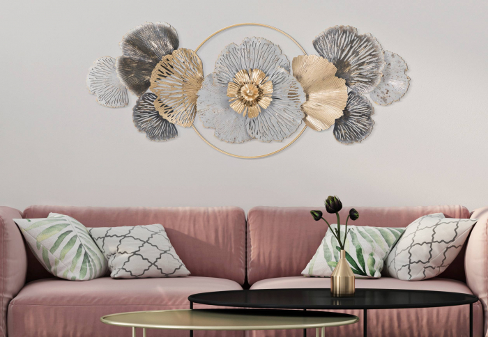 Decoratiune de perete Poxy - A -, Fier, Multicolor, 55.9x130,8x8 cm [1]