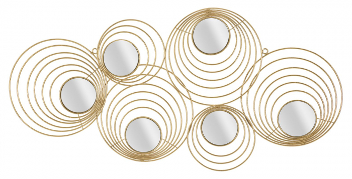 Decoratiune de perete Rays, fier, auriu, 90X2.5X45 cm [2]