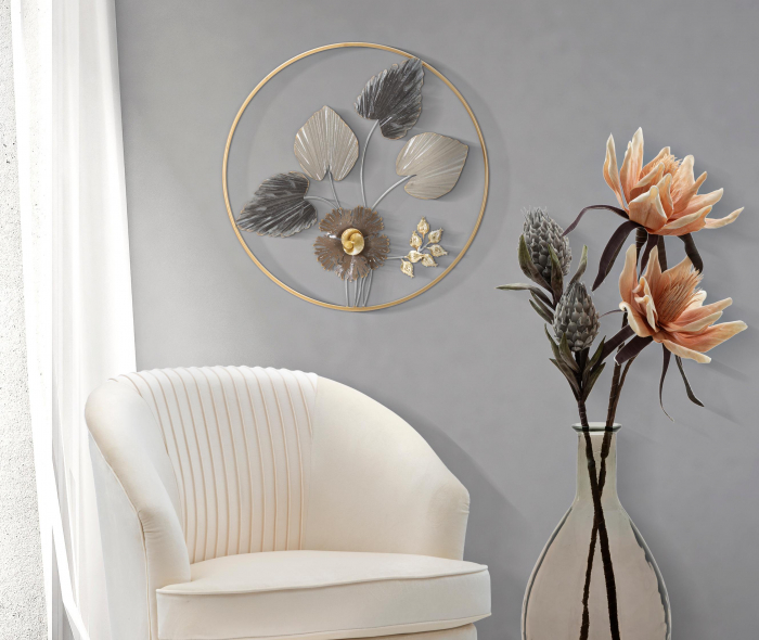 Decoratiune de perete Rod, Fier, Multicolor, 65.4x65.4x4.4 cm [1]