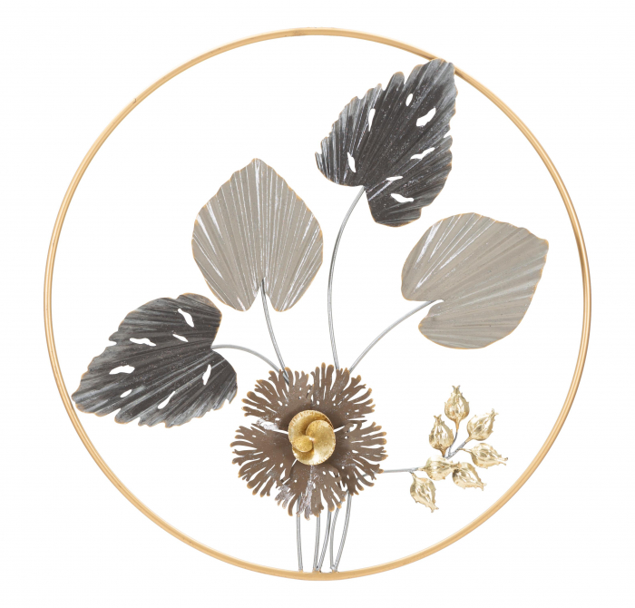 Decoratiune de perete Rod, Fier, Multicolor, 65.4x65.4x4.4 cm [4]