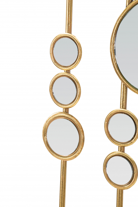 Decoratiune de perete Small Mirrors, Fier/Oglinda, Auriu, 90x35.5x1.5 cm [3]