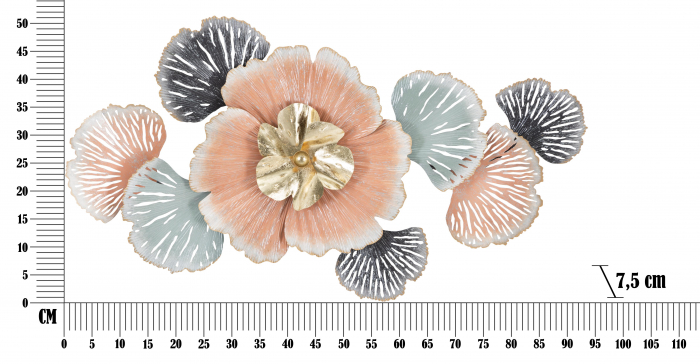Decoratiune de perete Soty, Fier, Multicolor, 53x93x7.5 cm [6]