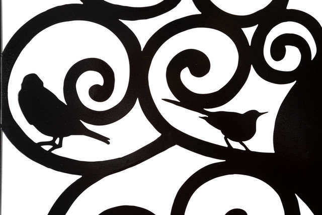 Decoratiune de perete Three, Fier, Negru, 70x70x1 cm [8]