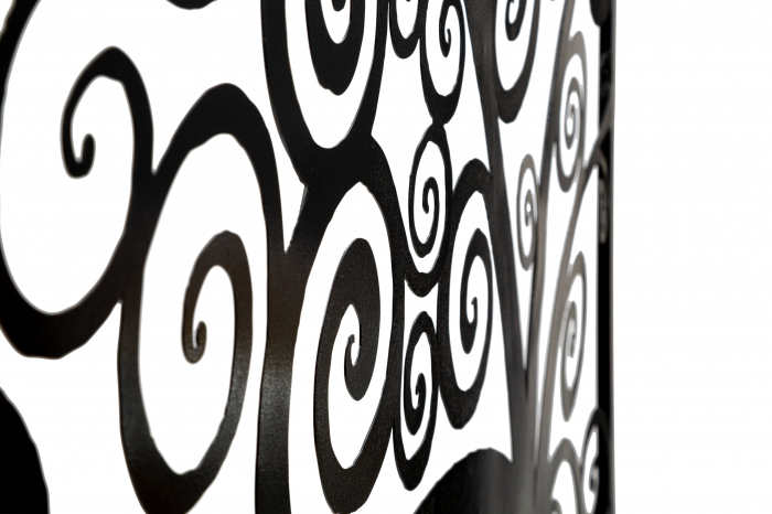 Decoratiune de perete Three Plus, Fier, Negru, 100x100x1 cm [2]