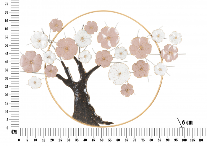 Decoratiune de perete Tree, Fier, Multicolor, 72x101x6 cm [6]