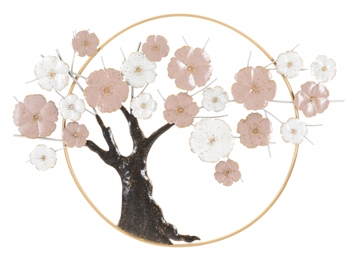 Decoratiune de perete Tree, Fier, Multicolor, 72x101x6 cm [2]