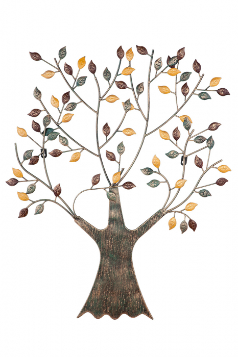 Decoratiune de perete Tree, Metal, Multicolor, 64x76 cm [1]