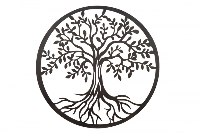 Decoratiune de perete Tree of Life, Metal, Maro, 61 cm [2]