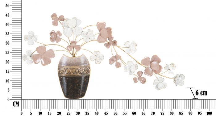 Decoratiune de perete Vase New, Fier, Multicolor, 46x87.5x6 cm [6]