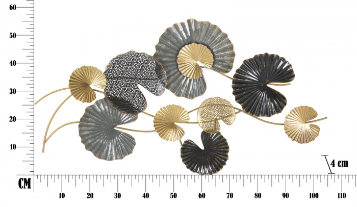 Decoratiune de perete Web, fier, multicolor, 105X4X56 cm [3]