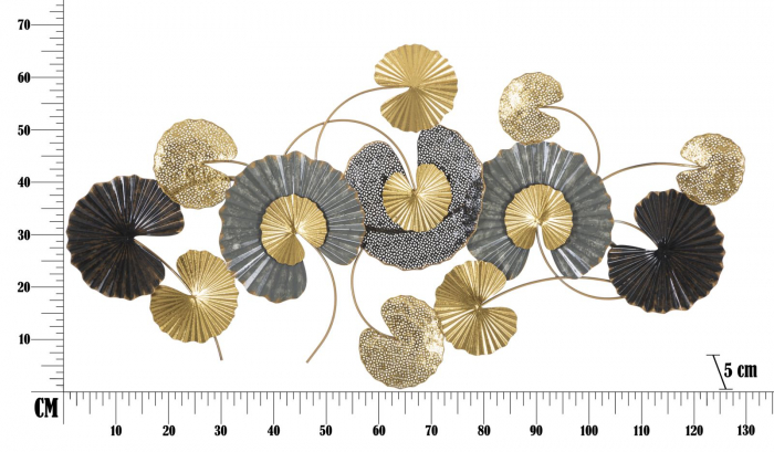 Decoratiune de perete Web, fier, multicolor, 130.5X5X66 cm [3]