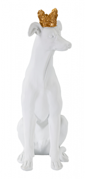 Decoratiune Dog, Rasina, Alb/Auriu, 33x20x12.5 cm [6]